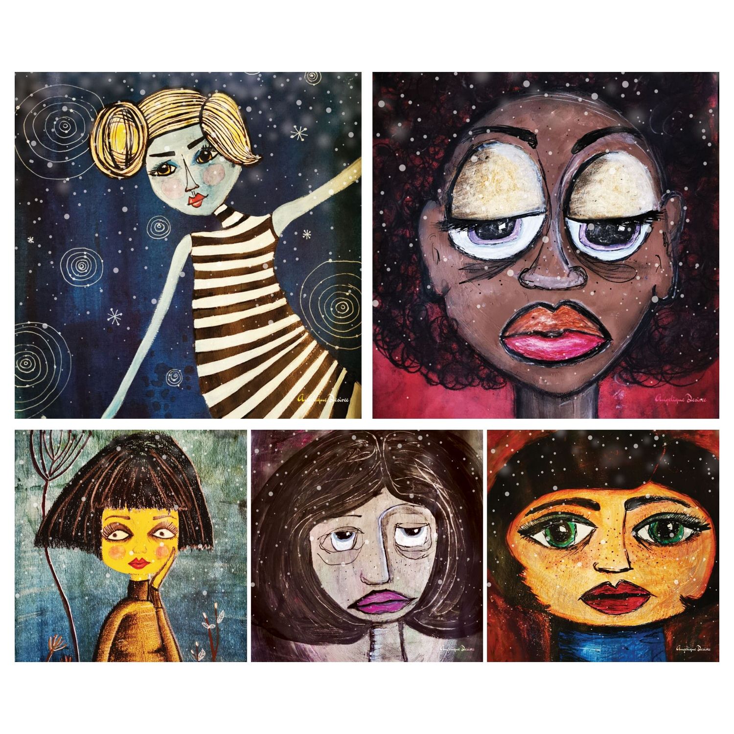 Quirky girls cardset images